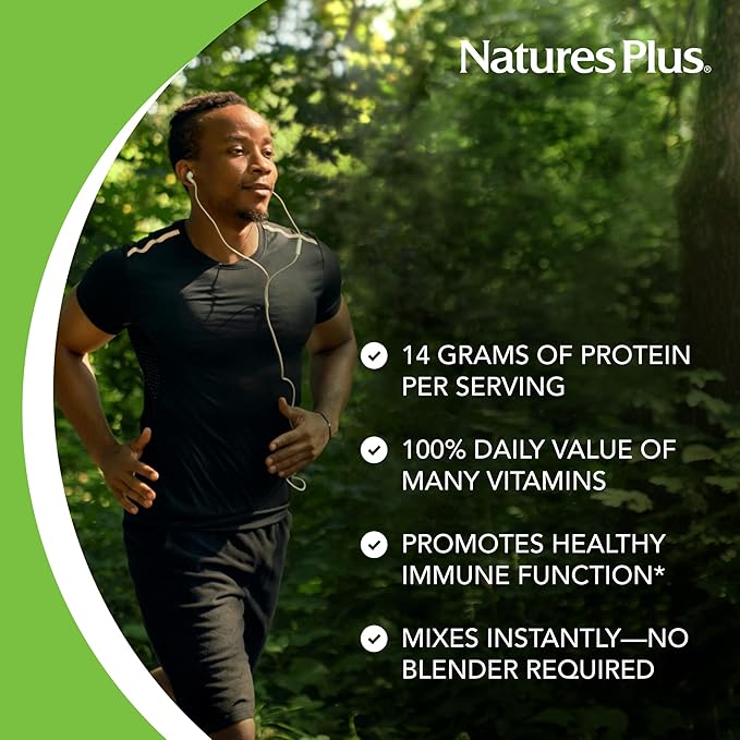NaturesPlus SPIRU-TEIN WHEY Shake Chocolate - 1 lb - Whey Protein Powder - with Spirulina Vitamins &amp Minerals - Gluten Free - 14 Servings