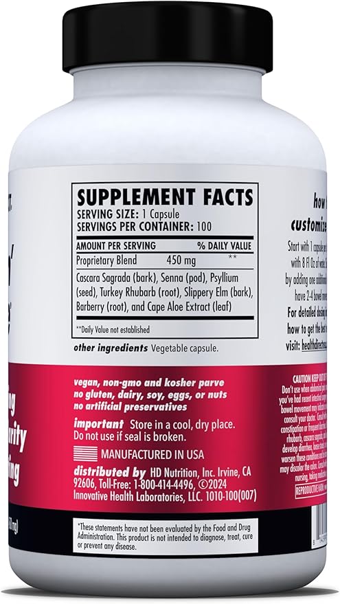 HEALTH DIRECT Sculpt n' Cleanse - Herbal Colon Cleanse for Digestive Health &amp Regularity - Natural Detox &amp Gut Flush Supplement - 100 Veggie Capsules