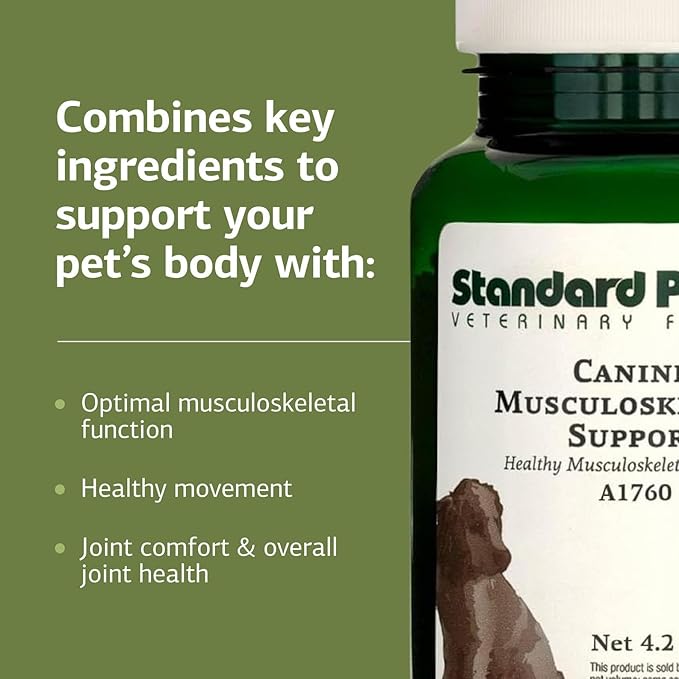 Standard Process Canine Musculoskeletal Support - Bone &amp Joint Health Formula for Pets - Canine Musculoskeletal Support Supplement - Supplement for Dogs to Aid Joint Comfort &amp Muscle Health -