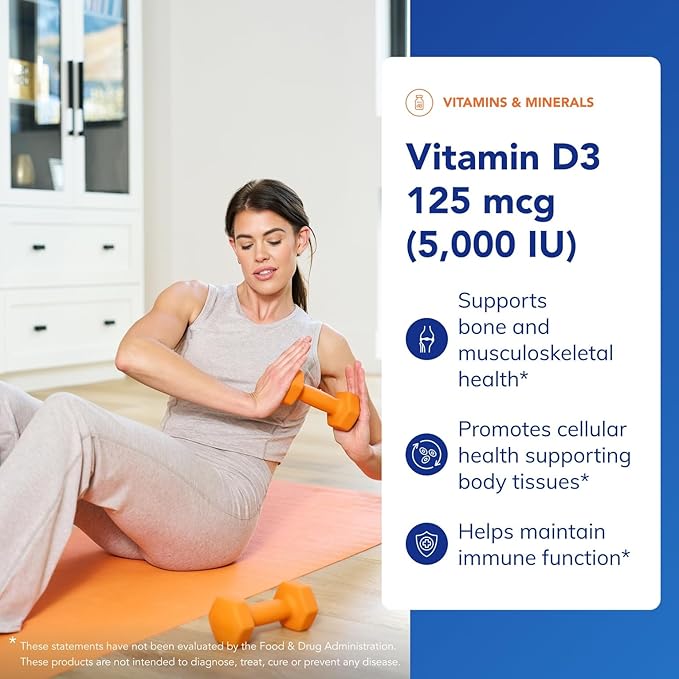 Pure Encapsulations Vitamin D3 125 mcg (5000 IU) - Supplement to Support Bone Joint Breast Heart Colon and Immune Health* - with Vitamin D - 120 Capsules