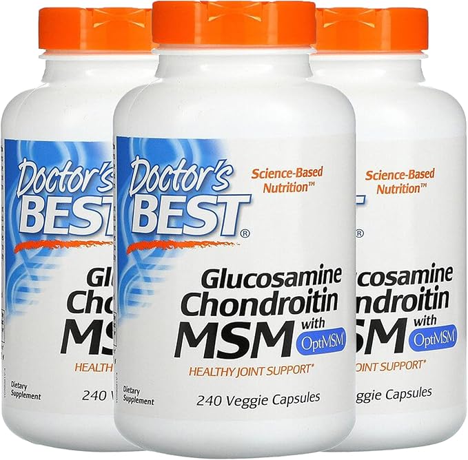 Doctor's BEST (3 Pack Glucosamine Chondroitin MSM with OptiMSM 240 Veggie Caps