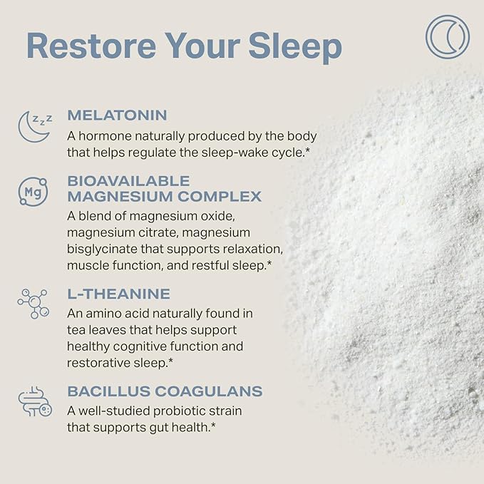 Proper The Blues Sleep Aid – Nutrient-Dense Superfood Powder with + Melatonin Magnesium L-Theanine GABA Valerian Root &amp Tart Cherry – Calm Supplement for Nighttime Relaxation &amp Sleeping