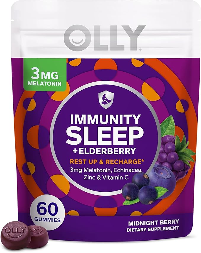 OLLY Immunity Sleep and Women's Multivitamin Gummy Vitamin Bundle (60 + 90 Count)