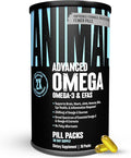 Animal Advanced Omega 3 Fatty Acids - 3500mg EPA DHA Fish Oil Omega 3 Supplement for Women &amp Men High Potency Blend with CLA GLA ALA for Brain Skin Eye Immune Joint Health 30 Pill Packs