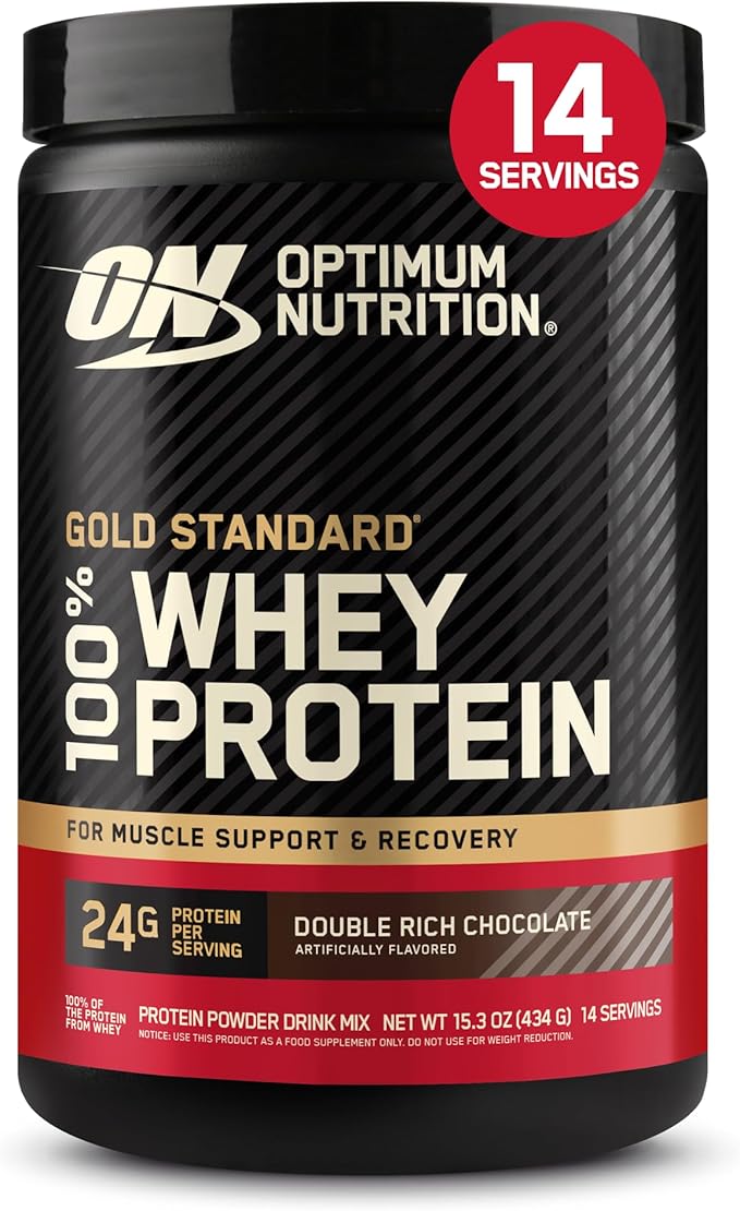 Optimum Nutrition Gold Standard 100% Whey Protein Powder Double Rich Chocolate 1 Pound (Pack of 1)