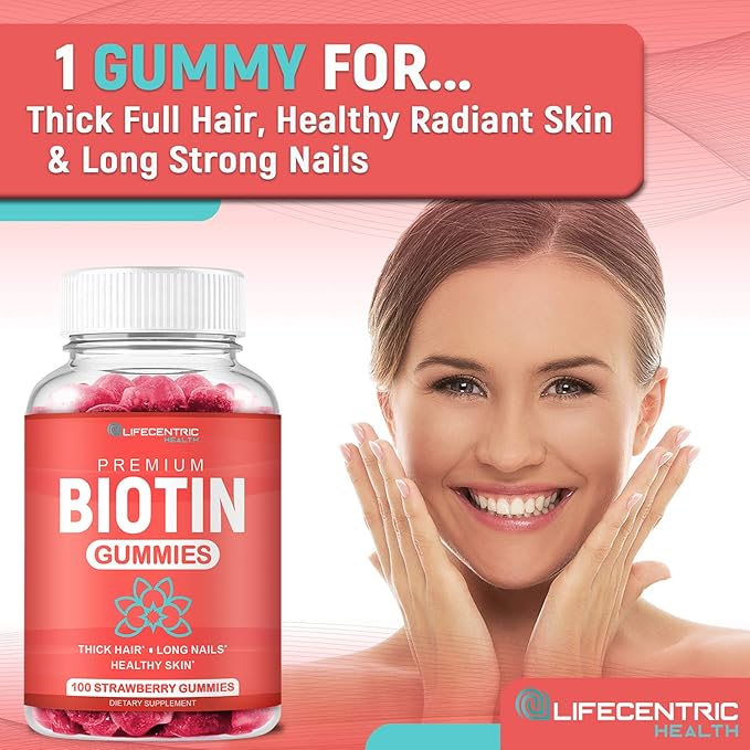 Biotin &amp Turmeric Vegan Gummies Combo | Max Strength Hair Growth Skin Health and Overall Wellness | 10000mcg Biotin &amp 95% Standardized Turmeric Curcumin | Natural Non-GMO and Gluten-Free Su