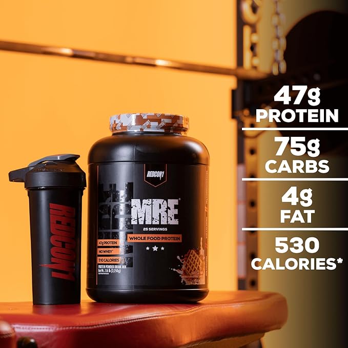 REDCON1 MRE Protein Powder Vanilla Milkshake - Meal Replacement Protein Blend Made with MCT Oil &amp Whole Foods - Protein with Natural Ingredients to Aid in Muscle Recovery (25 Servings)