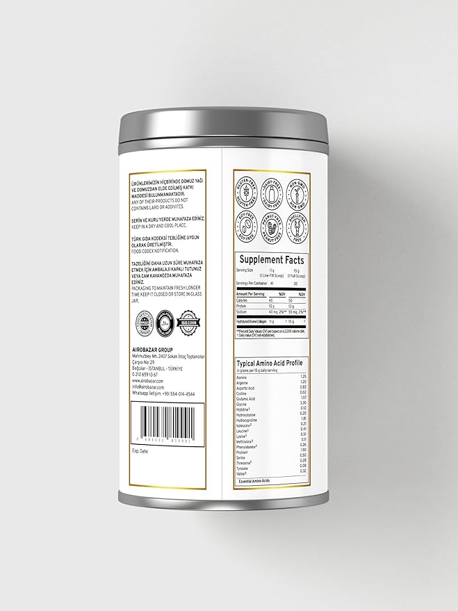 Multi-Type Collagen Powder Supplement for Skin Hair and Joint Health Types 1-5 (300 gr / 10.58 oz)
