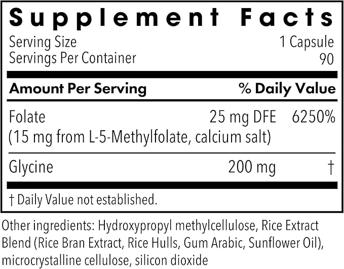 MethylPro L-Methylfolate 15 mg - Bioavailable Folate Supplement for Brain Health &amp Neurotransmitter Support - Vegetarian &amp Hypoallergenic - 90 Servings - 90 Count