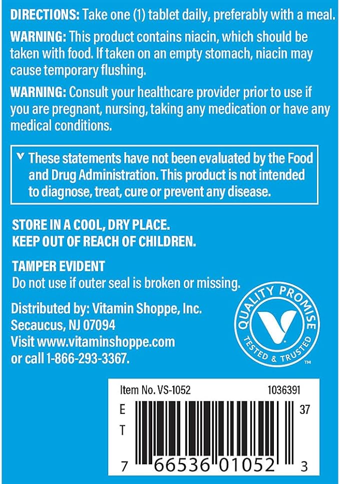 The Vitamin Shoppe Vitamin B-Complex - Energy Metabolism &amp Nervous System Support Complete B Vitamins (100 Tablets)