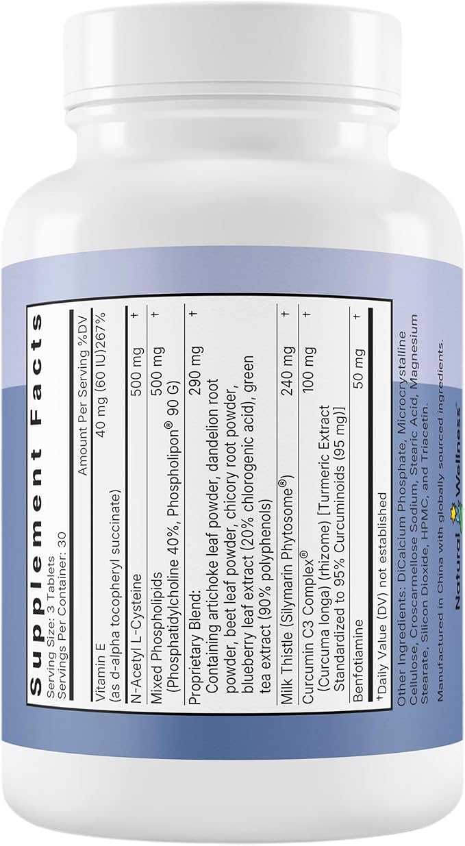Natural Wellness Clinical Liver Support – Physician-Formulated Milk Thistle &amp Curcumin Blend for Detox Repair &amp Healthy Liver Function – 12 Powerful Ingredients Maximum Absorption