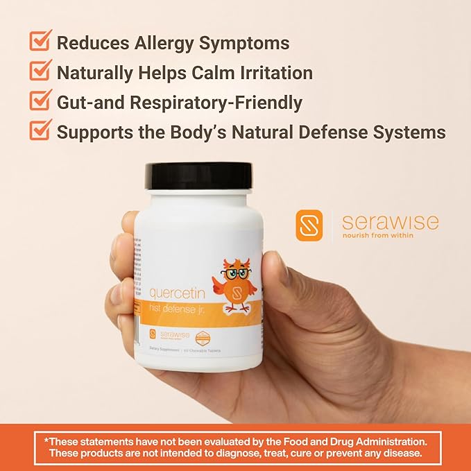 Quercetin Hist Defense Jr. By Dr. Ana Maria Temple | Natural Seasonal Support for Kids | With Quercetin Stinging Nettle Bromelain NAC and Vitamin C | 60 Chewable Tablets