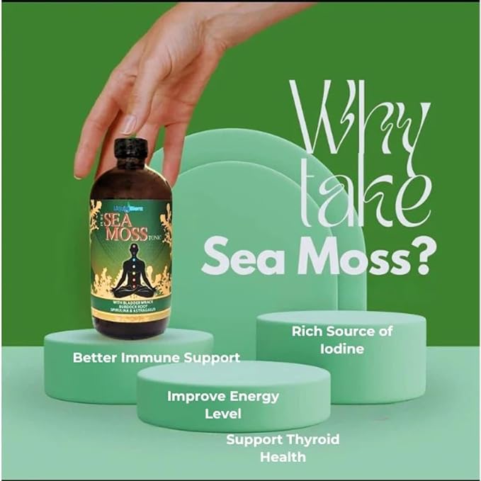 Sea Moss Tonic | Overall Body Enhancement &amp Wellbeing Support | Natural Herbal Supplement | 32 fl oz