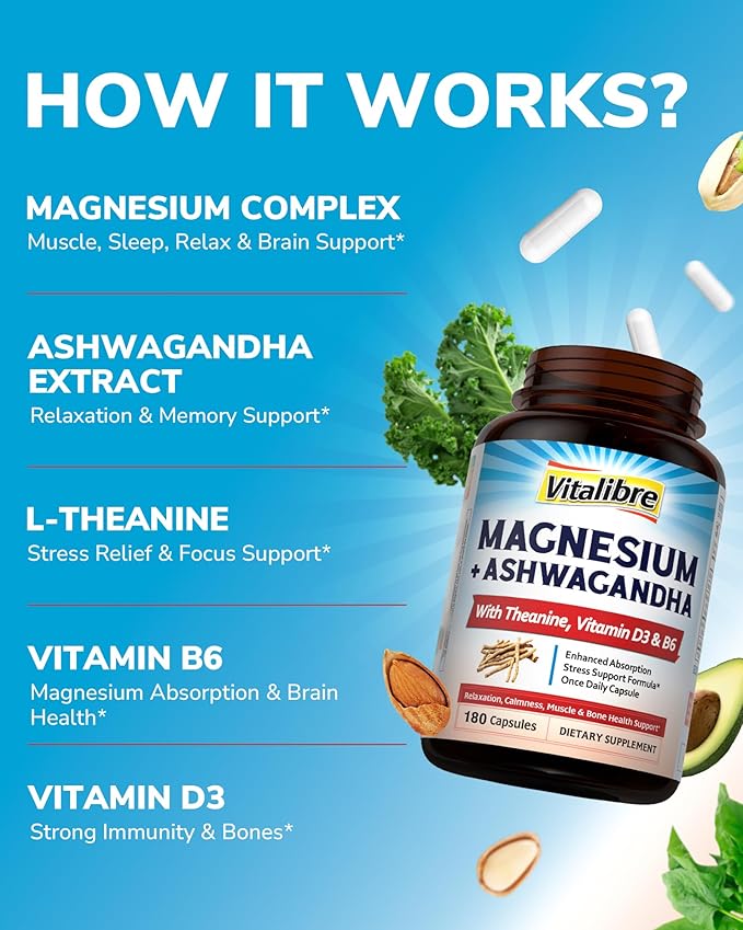 6 in 1 Magnesium Complex 120 Caps and Magnesium Ashwagandha Complex 90 Caps