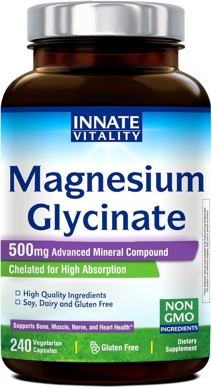 Innate Vitality Magnesium Glycinate 240 Vegan Capsules and Innate Vitality 4 in 1 Magnesium Complex 90 Vegan Capsules