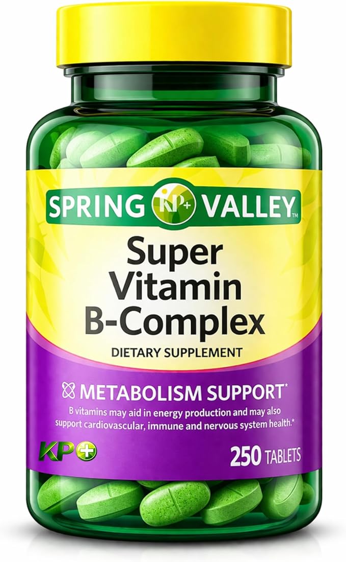 KP+ Super Vitamin B-Complex | Energy Support | 250 Tablets | Non-GMO | Gluten Free | Pack of 1