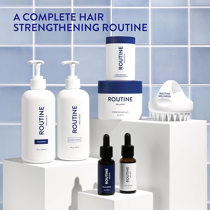 Routine Wellness Hair Growth Supplement – CLINICALLY Tested Thicker Fuller-Looking Hair Support with Biotin &amp Key Nutrients Vegetarian &amp Gluten-Free Vitamins - 1 Bottle 30 Day Supply