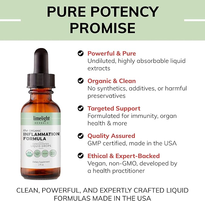 Organic Inflammation Formula Advanced Liquid Drops – Turmeric Ginger Boswellia &amp Black Pepper – Whole-Body Wellness &amp Inflammatory Support Joint &amp Mobility Support – Vegan Non-GMO – 60