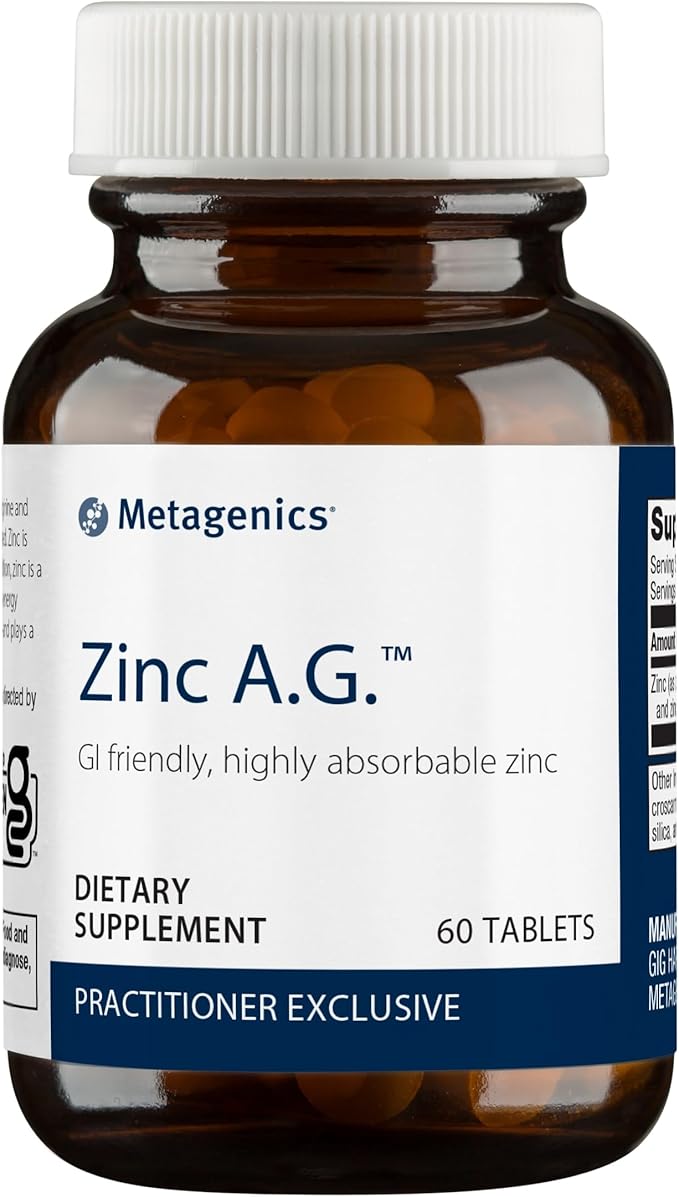 Metagenics Bundle - Zinc A.G. &amp D3 10000 + K - 60 Tablets of Zinc A.G. for Immune Support Bone Health Energy Metabolism - 60 Softgels of D3 10000 + K for Immune Support Heart Health