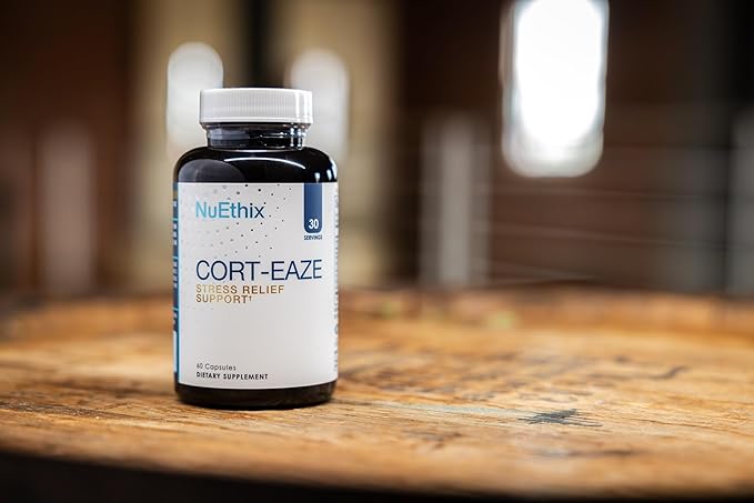 NuEthix Formulations Cort-Eaze - Cortisol Supplement - Health Support Supplement with Ashwagandha L-Theanine &amp Rhodiola Rosea - Relaxation and Deep Sleep 60 Capsules 30 Servings