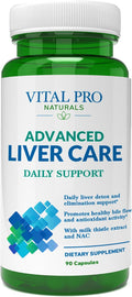 Vital Pro Naturals – Advanced Liver Care Daily Support Liver Cleanse and Detox with Milk Thistle NAC Supplement N-Acetyl Cysteine Turmeric Alpha Lipoic Acid 90 Capsules
