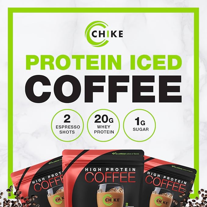 Chike Chocolate Peanut Butter High Protein Iced Coffee 20 G Protein 2 Shots Espresso 1 G Sugar Keto Friendly and Gluten Free 14 Servings (16.3 Ounce)
