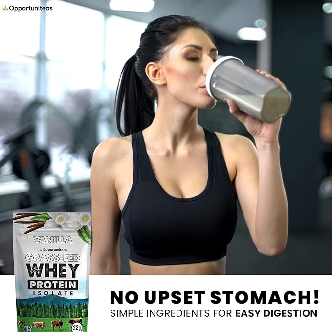 Opportuniteas Grass Fed Chocolate &amp Vanilla Whey Protein Isolate Powder - Protein Powder Without Artificial Sweeteners Hormone-Free Cows Non GMO - 2X 1lb Bundle