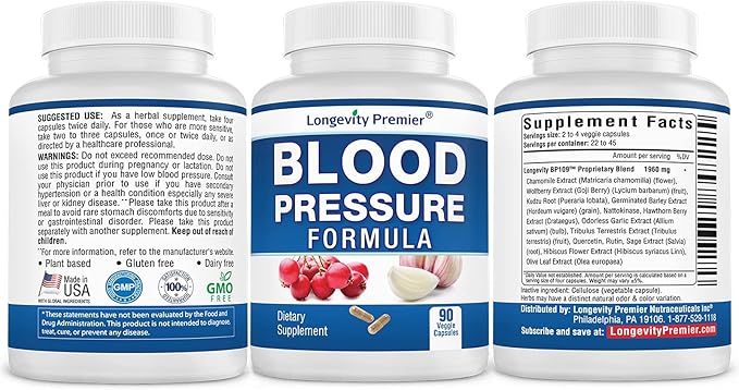 [BP Value Pack] Longevity Blood Pressure Formula 90 caps x 3 Bottles with 1 Free Bottle of CoQ10 [30 caps]