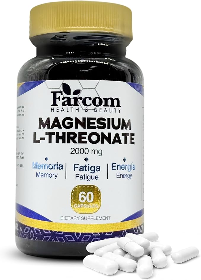 Magnesium L-Threonate Capsules Enhanced Memory stabilizing Emotions slowing Down of neurological Illnesses. 60 Magnesium L-Threonate Capsules.