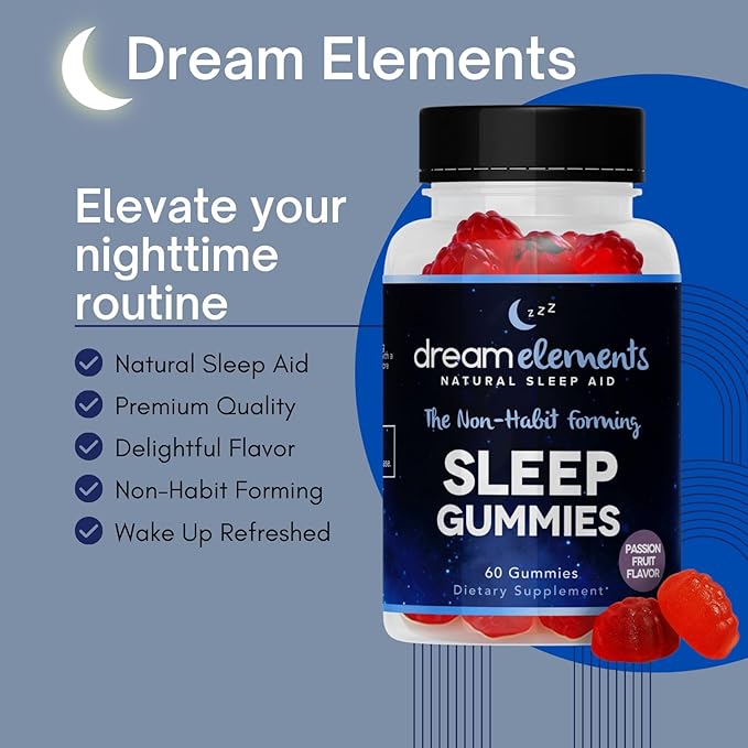 Sleep Supplement Gummies - All Natural Passion Fruit Flavor 60ct