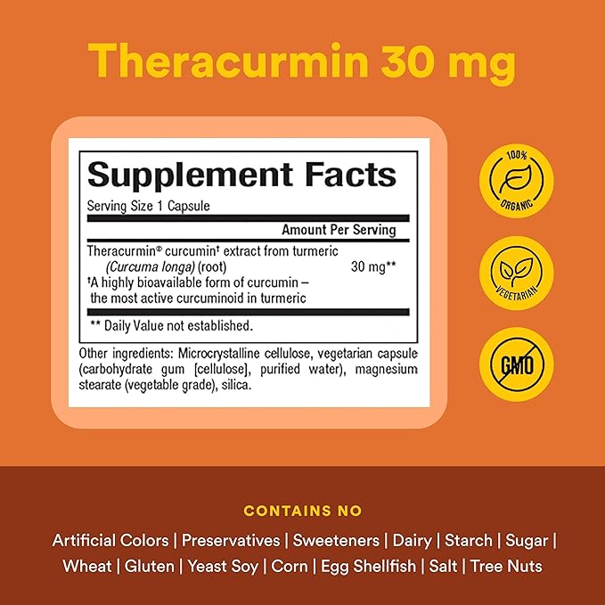 Natural Factors CurcuminRich Theracurmin - Antioxidant Support Supplement with Curcumin - Dietary Supplement Aids Muscle &amp - 60 Vegetarian Capsules (60 Servings)