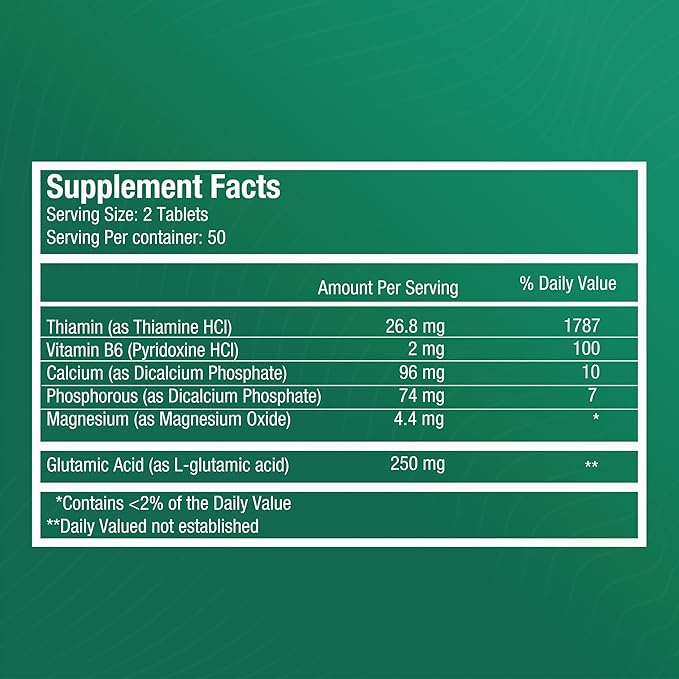 Brain Supplements for Memory and Focus with Vitamin B6 &amp Thiamine — High-Dose B Vitamins Nervous System and Cognitive Health Support Daily Supplement Formula for Adults 100 Tablets (6-Pack)