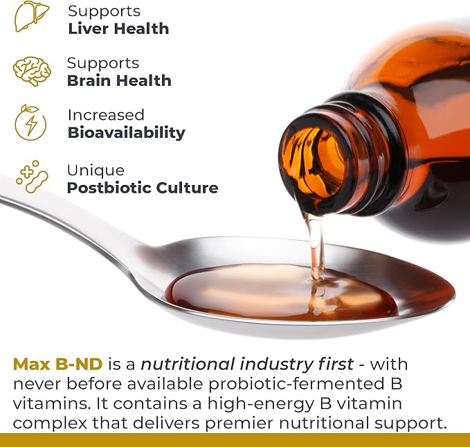 Premier Research Labs Max B-ND - Liquid Vitamin B Complex for Liver &amp Brain Health Sublingual Drops for Men &amp Women with Thiamin B12 &amp B6-8 Fl Oz Bottle