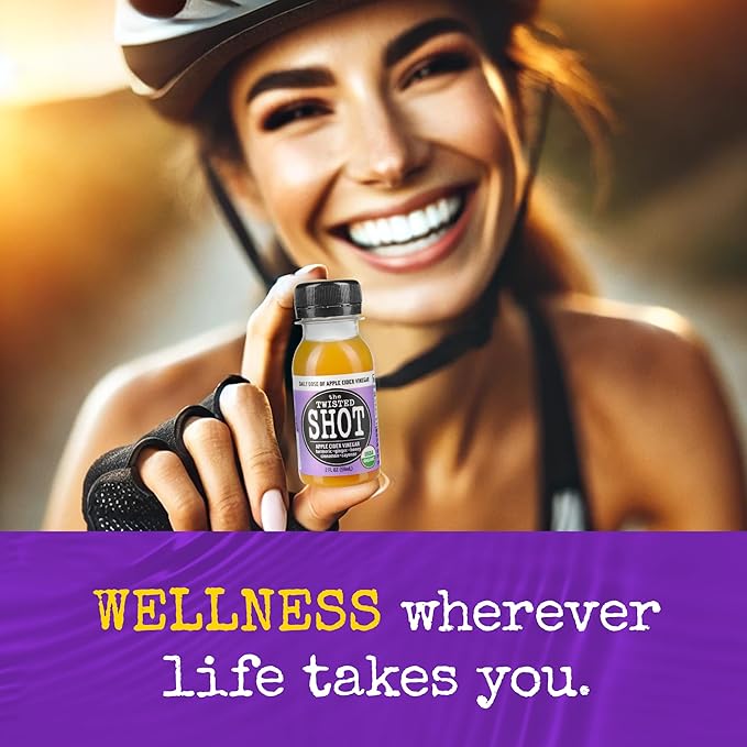 The Twisted Shot | Organic Apple Cider Vinegar Wellness Shots with Ginger Turmeric Honey Cinnamon and Cayenne | Digestion Immunity and Gut Health Support | Ready to Drink | 48 2 oz Mini Bottles