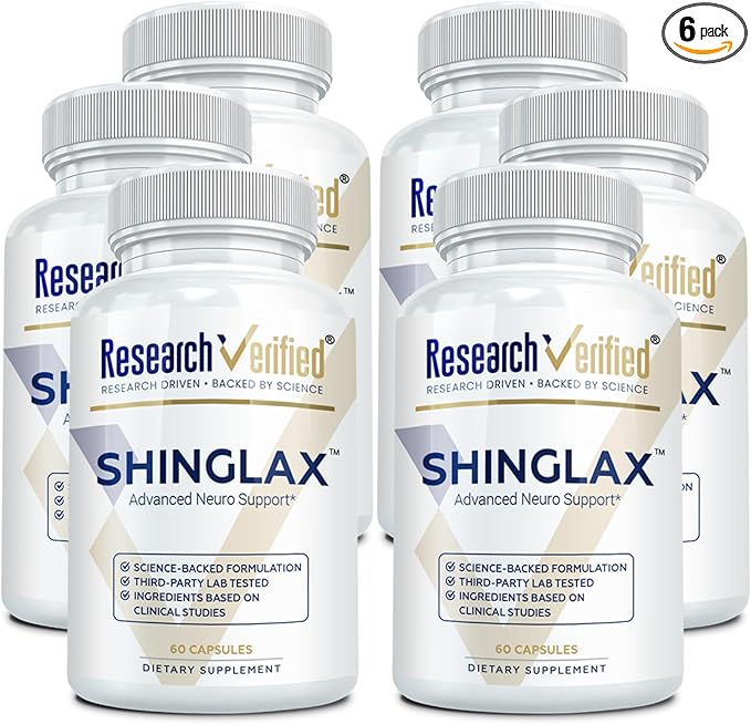 Research Verified Shinglax - Lemon Balm Proteolytic Enzymes Mushroom Complex Vitamin B Complex Oregano Zinc - GMO Free Made in USA - 60 Capsules (Pack of 6)