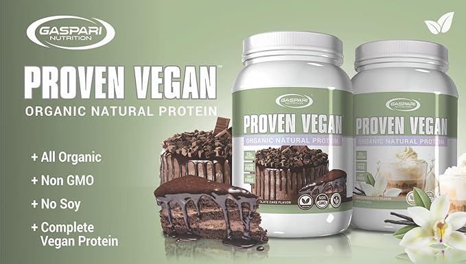 Gaspari Nutrition Proven Vegan Protein Organic Natural Protein Gluten Free Soy Free NON GMO (2lbs Vanilla Chai Latte)