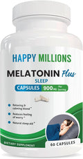 Melatonin Plus | Sleep Support – 10mg Melatonin with Valerian Root L-Theanine Ashwagandha Magnesium &amp 5-HTP – Relaxation &amp Calm for Men and Women – 60 Capsules