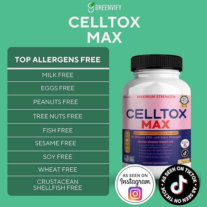 CellTox Max Probiotic Supplement Maximum Strength 40 Billion CFU 60 Capsules 30-Day Supply (5)