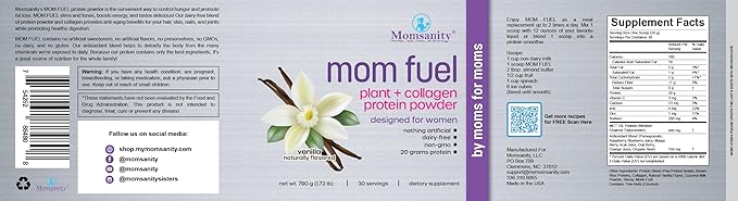 Dairy-Free Meal Replacement Protein Powder for Women - Plant &amp Collagen Protein Blend | 20g Protein (Vanilla)