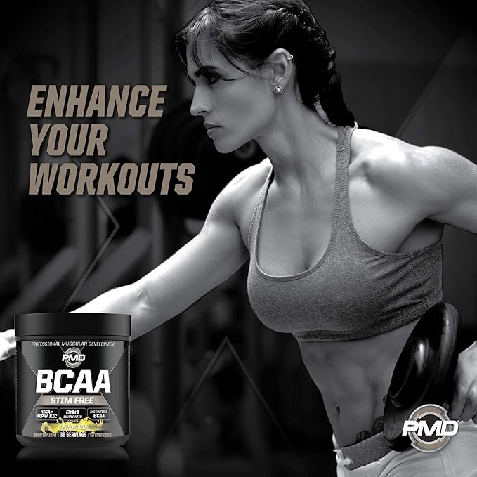PMD Sports CG5 - Premium Creatine and L-Glutamine Powder (60 Servings) &amp PMD Sports BCAA Stim Free Amino Acids for Enhanced Recovery - Lemonade (30 Servings)