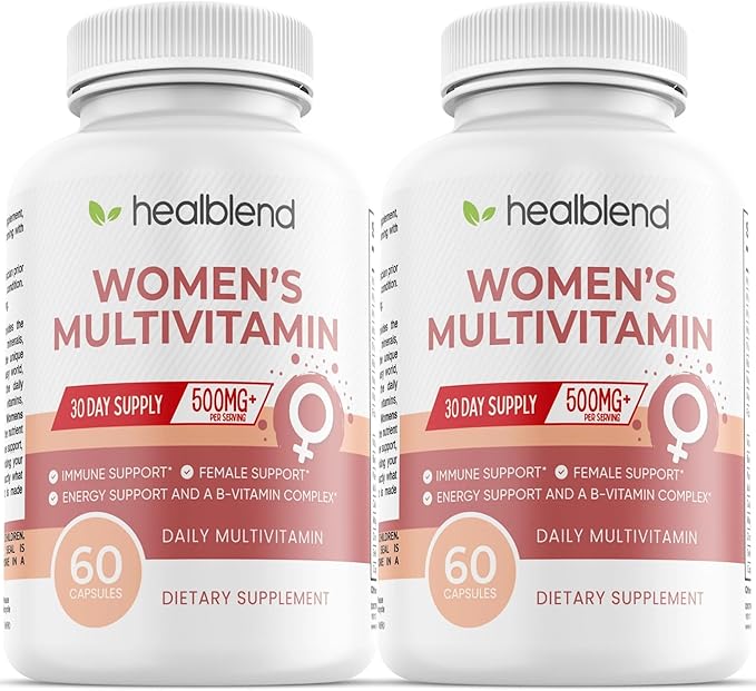 Women's Multivitamin with Biotin (Without Iron) - 20 Essential Vitamins and Minerals Supports General Health Energy &amp Immunity - 60 Capsules (2)