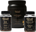 Black Girl Vitamins Beauty Bundle – Hydrolyzed Collagen Peptides (16 oz) Hair Skin &amp Nails Biotin Gummies (6000mcg) + Vitamin D3 Gummies – Women’s Wellness Supplement Bundle for Hair Growth Skin