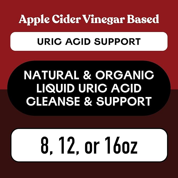 Complete Natural Uric Acid Complete - Liquid Supplement to Support Uric Acid Cleanse Kidney Health &amp Blood Circulation with Apple Cider Vinegar Tart Cherry Beet Root Lemon Cinnamon - 12oz