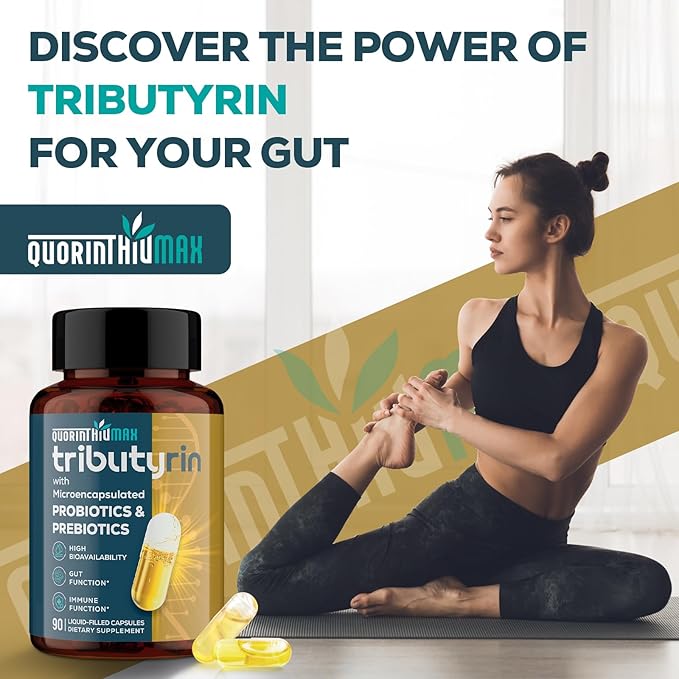 Tributyrin Supplement for Gut &amp Immune 800mg | High Bioavailability with Microencapsulated Probiotics &amp Prebiotics - Advanced Liquid-Filled Tributyrin Complex Gluten Free 180 Capsules