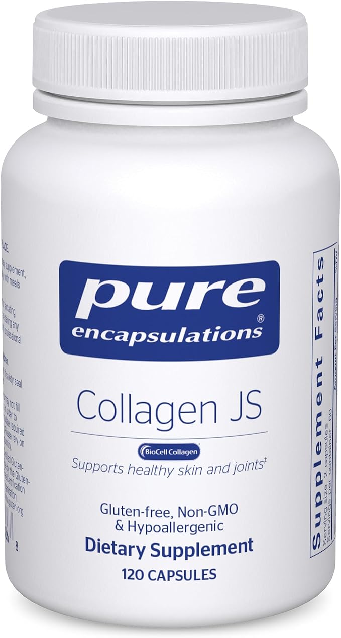 Pure Encapsulations Collagen JS - Skin &amp Joint Health* - 1000 mg Hydrolyzed Biocell Collagen - Gluten Free &amp Non-GMO - 120 Capsules