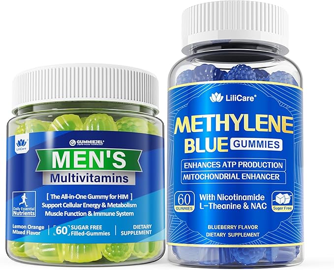 Mens Multivitamins Gummies + Methylene Blue Gummies for Human