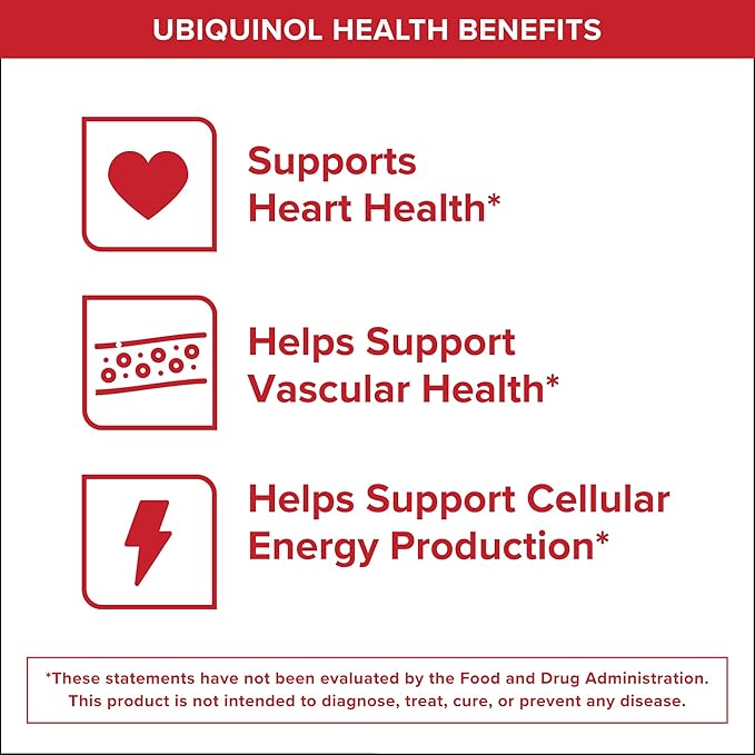 Qunol Mega Ubiquinol 100mg CoQ10 Superior Absorption Patented Water and Fat Soluble Natural Supplement Form of Coenzyme Q10 Antioxidant for Heart Health 100 Count Softgels