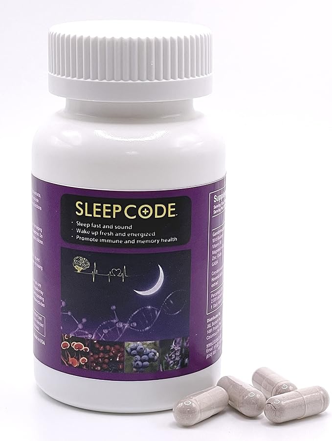 SLEEPCODE J&ampL Natural Supplement for Fast and Relax Sleep (60 Capsules)-L8