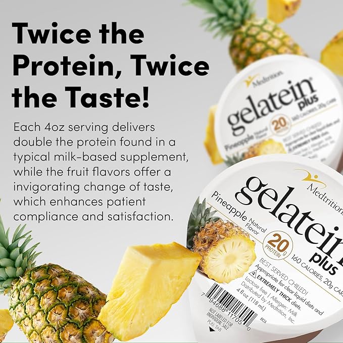 ProSource Gelatein Plus Pineapple: 20 Grams of Proteins. Ideal for Clear Liquid Diets Swallowing Difficulties Dialysis and Oncology. Great Pre or Post Workout Snack. (12 Pack) …