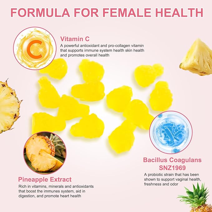 Vaginal Probiotics Source Feminine GummiespH BalanceFeminine Balance Gummies for WomenProbiotics for Women Vaginigal HealthImprove ImmuneWomens Vaginal Health Supplement 60 Gummies